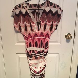 Chevron dress with necklace